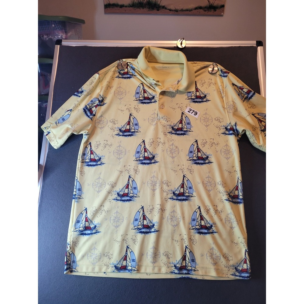 Golf America Polo yellow sailboats L/XL?